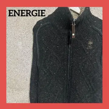 ENERGIE 이탈리아제 보아 플리스 자켓 M 브라운 멜란지