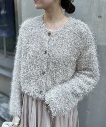 택 포함 새상품 A part by 샤기 2WAY 숏 가디건 베이지