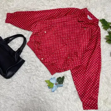 컨디션 최상 먼싱웨어 점퍼 빨간색 도트 허리밴딩 골프웨어 M