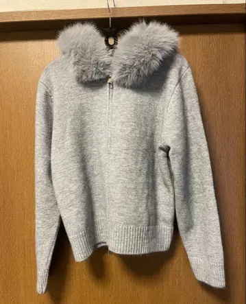 택 포함 새상품 그레이 퍼 후드 크롭 후드티 스웨터