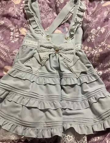 리즈리사 프론트 U 오픈 점프 스커트 블루