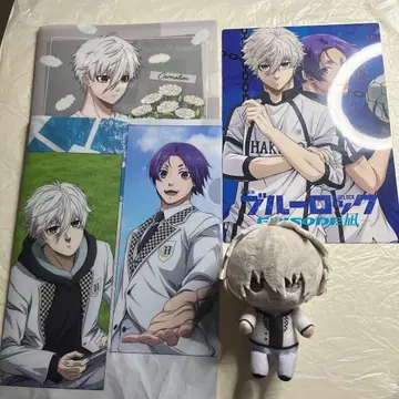 중고 나기 세이시로 묶음 판매 책받침 마스코트 A4 클리어 파일 블루 록