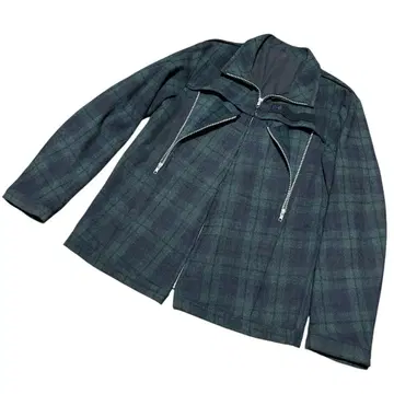 FINAL HOME 지퍼 디자인 울 체크 라이더 자켓 3