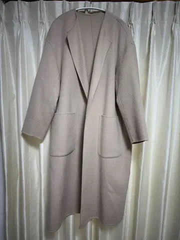 23구 울 캐시미어 리버 코트 베이지 롱 코트