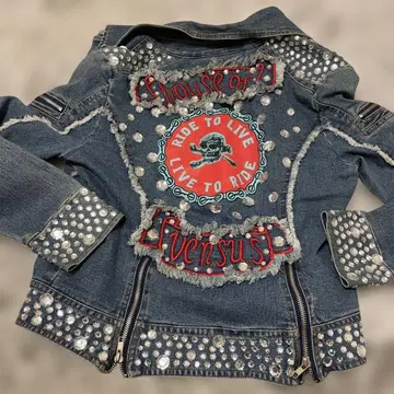 데님 자켓 라메 스터드 스톤 자수 데님 반짝이는 멋스러운