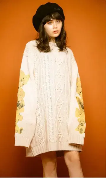 LINE UP TEDDY CABLE KNIT 원피스