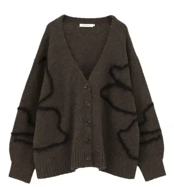 뉘앙스 라인 패턴 V넥 가디건