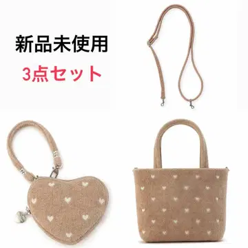 미사용 새상품 페이 라브라리 하트 베이지 3세트