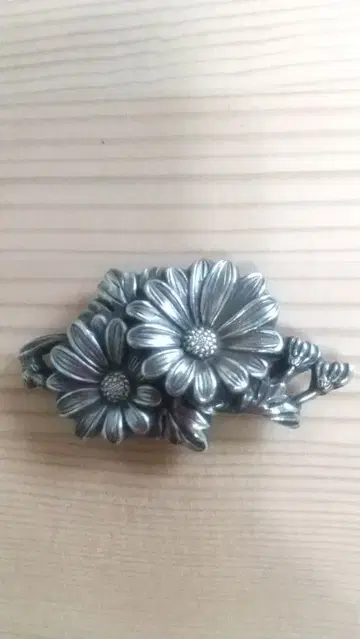 앤티크 오비 고정 띠 은제 국화