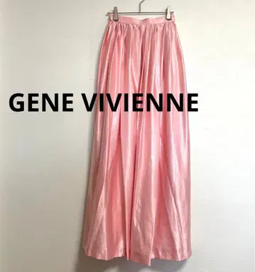 제네비비안 새틴 롱 스커트 핑크 여성용