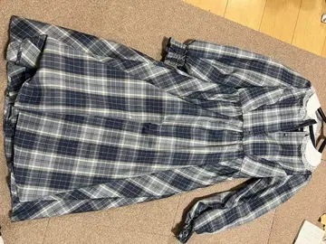 시마무라 아오키 미사코 산리오 네이비 계열 체크 원피스 M