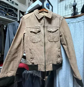 ZARA 가죽 자켓 짙은 베이지