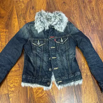 Redloop 퍼 달린 다크 데님 자켓 S
