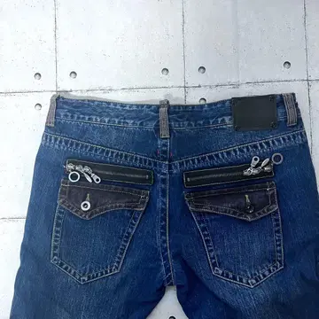 프리미엄 빈티지 데님 지퍼 장식