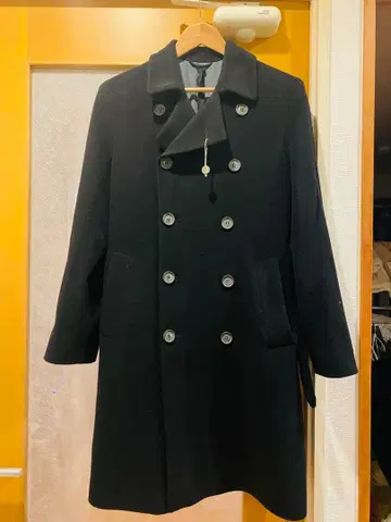 [ 새상품 ] HEVO 이보 블랙 더블 브레스트 코트 48