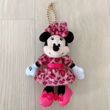 표범 무늬 미니 마우스 스트랩 포함 봉제 인형