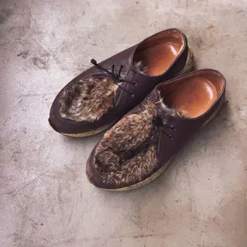 Tomo&co 브라운 가죽 퍼 포함 신발