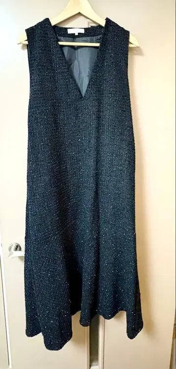 grove 블랙 x 라메 V넥 슬리브리스 원피스 L