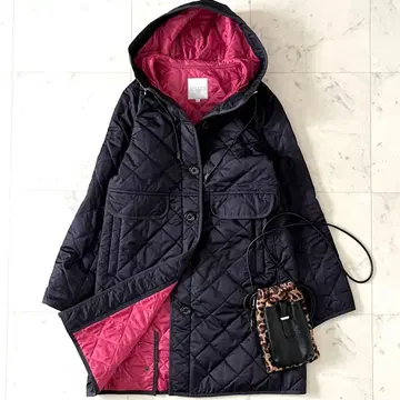 새상품급*매킨토시 철학 후데트 퀼트 코트 36 네이비