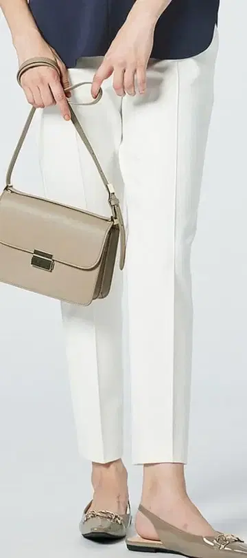 PLST 스틱 팬츠 화이트 L 사이즈