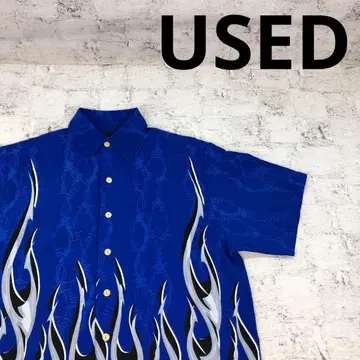 used 구제 의류 반팔 셔츠 프레임 패턴