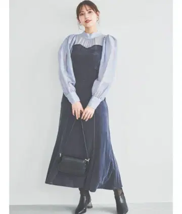 dazzlin 시어 베일 세미 플레어 원피스