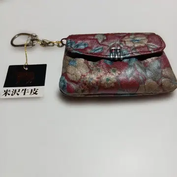 소가죽 꽃무늬 코인 케이스