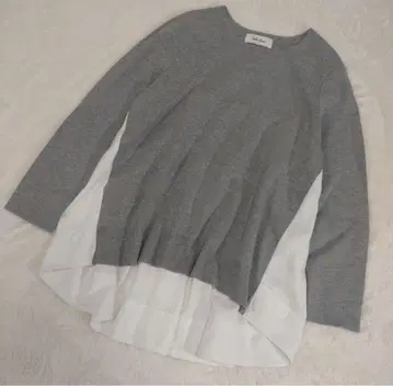 미라 오웬 백 턱 도킹 니트 상의 티셔츠 이소재