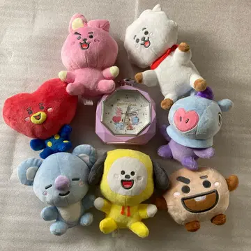 BTS 캐릭터 마스코트와 알람 시계 세트