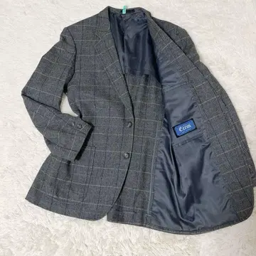 새상품급 남성용 테일러드 자켓 체크 무늬 그레이 계열 L A6