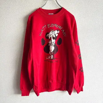 JERZEES 90s 맨투맨 애니멀 코요테 개 캐릭터 빨간색 L