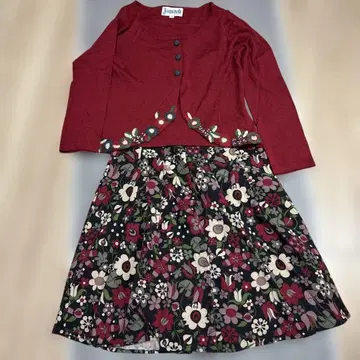 호코모모라 울 꽃무늬 스커트 RD