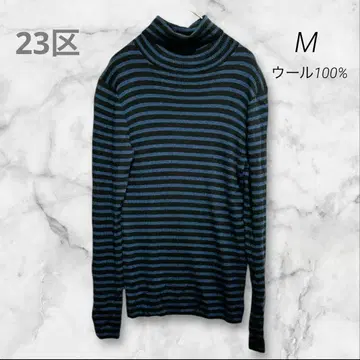 23구 니트 하이넥 스웨터 고급 보더 캐주얼 가을/겨울 M