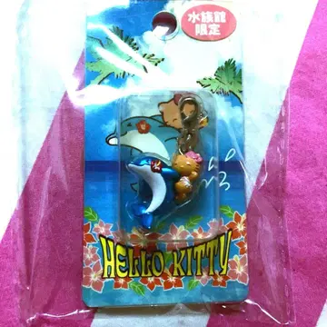 지역 한정 키티 수족관 일광화상 돌고래 레트로 마스코트 키링 레어