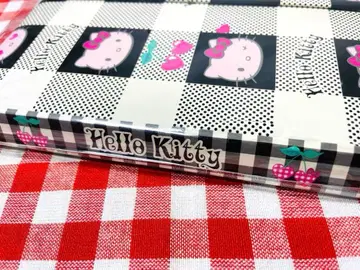 새상품 키티 명함 파일 체리 깅엄 체크 헤이세이 레트로