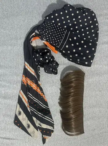 BAREN 의료용 스카프 햇 (M)과 앞머리 가발