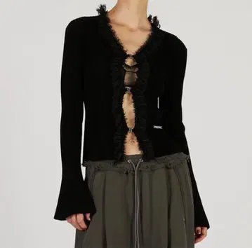 PRANK PROJECT Lace Trim Knit Cardigan