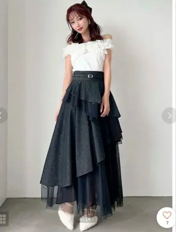 RESEXXY 튤 도킹 플레어 스커트