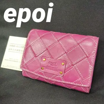 epoi 에포이 이단 접이식 지갑 가죽 로고 엠보 인트레차트