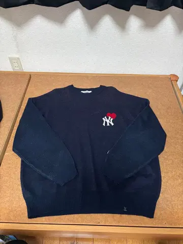 PUBLUX NY 로고 자수 네이비 스웨터 L