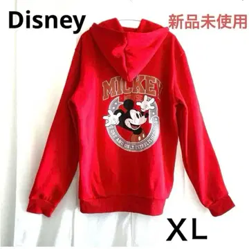 미사용 새상품 Disney 빈티지 빨간색 후드티 & 슬리퍼 XL