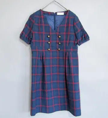 Noela 노엘라 체크 무늬 턱 슬리브 원피스