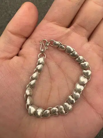 Vintage 실버 하트 팔찌