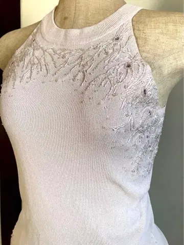 ZARA 자수 탱크탑 옅은 핑크 M