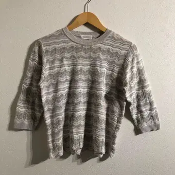 WOODS 반팔 니트탑 그레이 계열