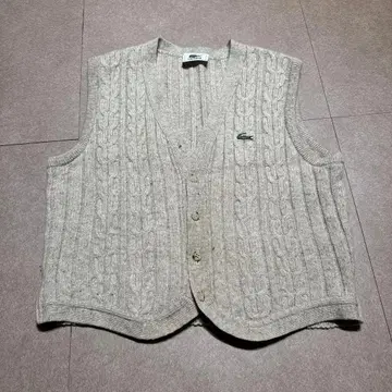 Lacoste 스웨터 니트 베스트 울 베이지 4