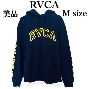 새상품급 RVCA 루카 남성용 오버 사이즈 로고 후드티 속기모 네이비 M