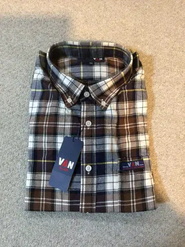 VAN CLUB 긴팔 셔츠 LL 브라운 체크 새상품