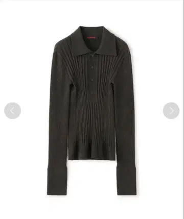 CABAN 코튼 캐시미어 리브 폴로 칼라 풀오버