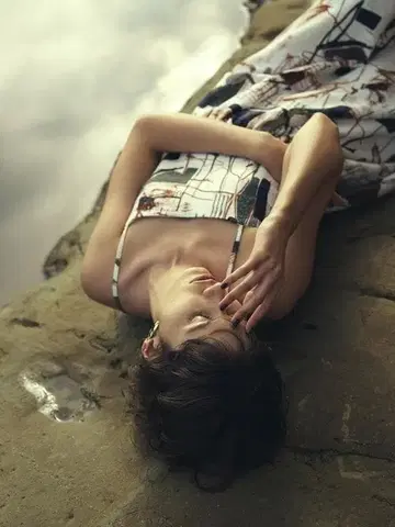 일본제 RIM.ARK 림아크 핸드페인팅 맥시 드레스